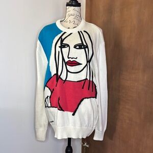 OSCAR MARINE Colorblock Graphic Sweater | L